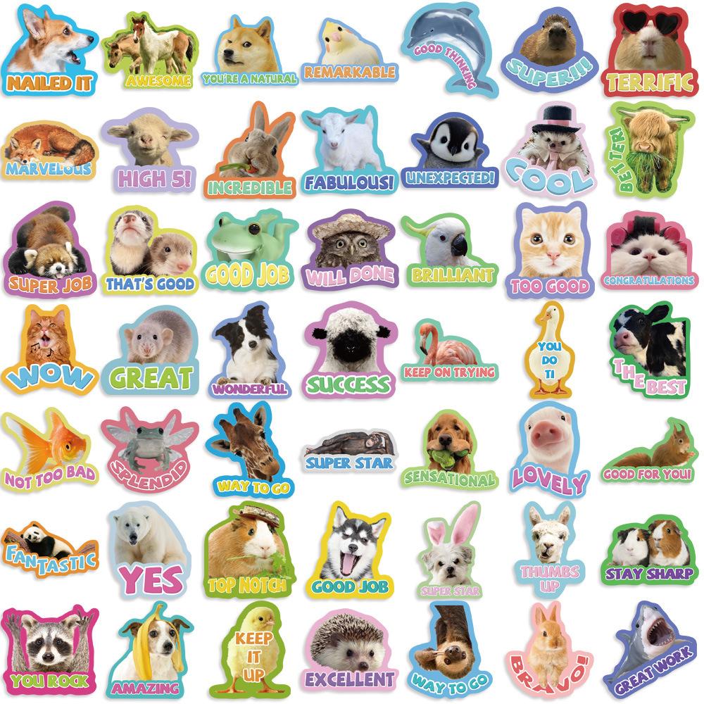 50 Cartoon Teacher Animal Reward Graffiti Stickers Decorate Guitar Notebook Suitcase DIY Waterproof