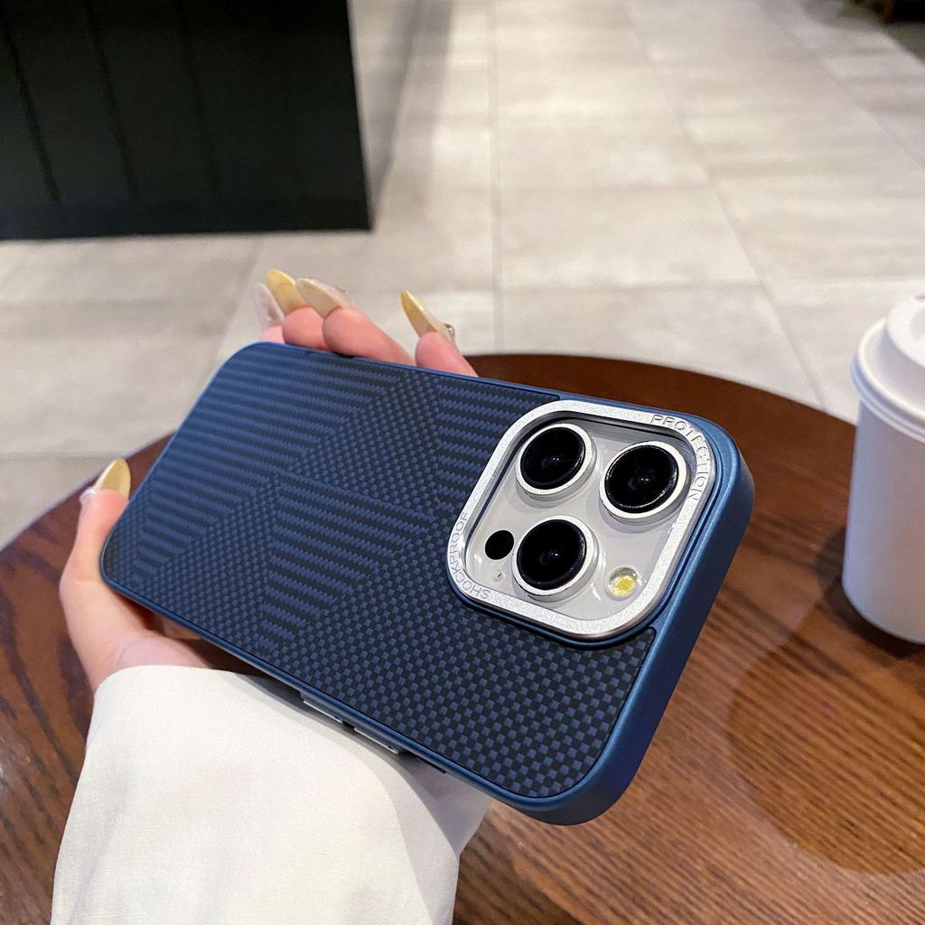Applicable To IPhone16proMax Kevlar Magnetic Phone Case Apple 15 Fiber Anti Fall 14 Protective Case