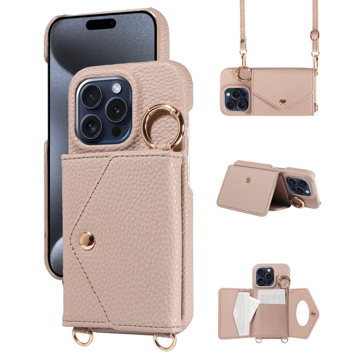 

Multi-functional Crossbody Leather Protective Case for IPhone 17, Apple 16 Pro/15 Pro iPhone 17 хаки
