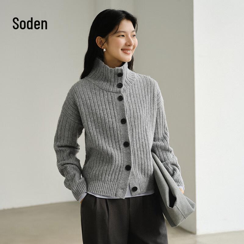 

WHIteALLUSION Women s Korean Style Wool Blend Knitted Cardigan S