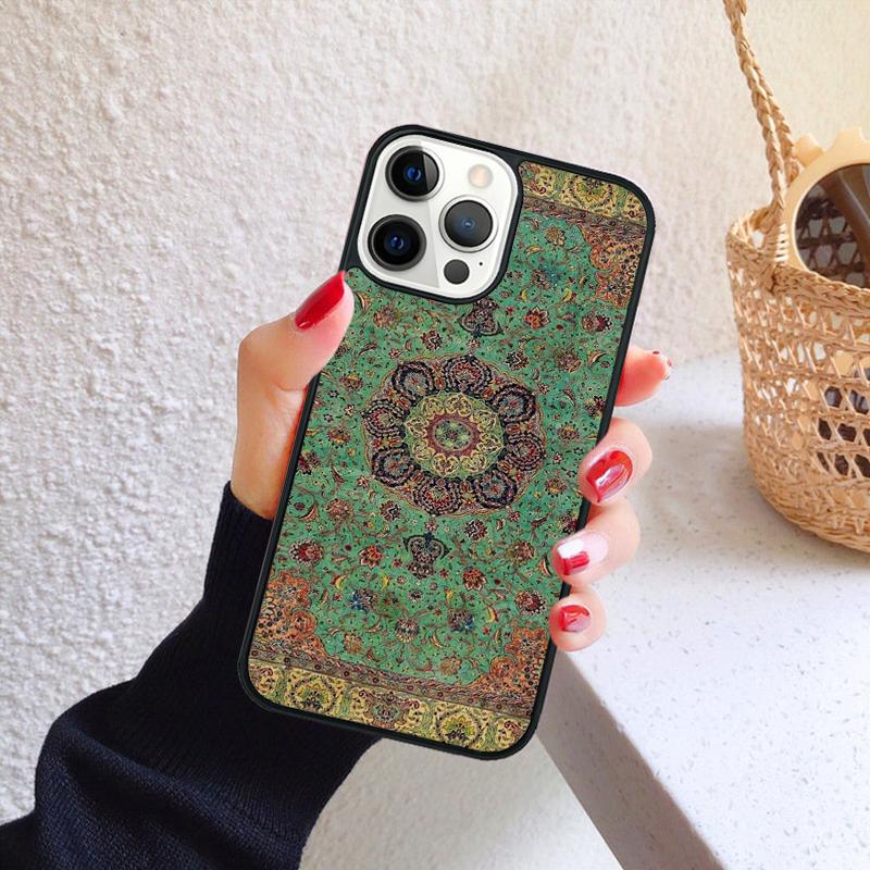 Persian Carpet Floral Pattern Phone Case for iPhone 17 Air 16 Coque 15 14 12 13 PLUS 11 PRO MAX Back Cover Fundas