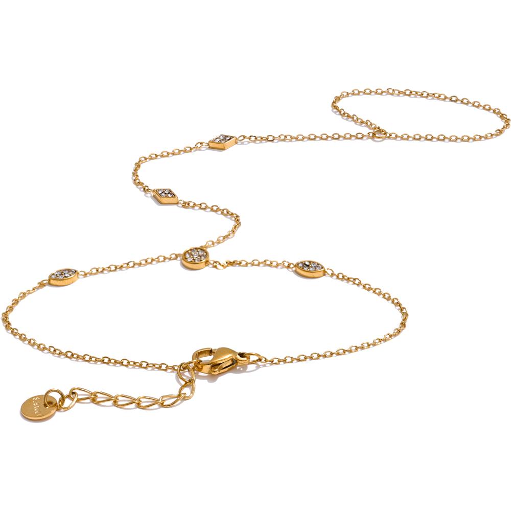Yhpup Exquisite Zirconia Fashion Hand Chain Jewelry for Women Spring Summer Stainless Steel Waterproof Trendy Unique Bracelet