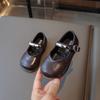 Korean Style Princess Simple Soft Sole Leather Shoes For Little Girls