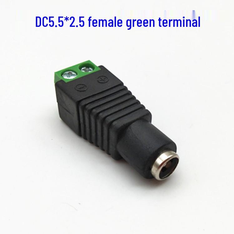 

Solderless Power DC Connector: DC5.5x2.5mm Female Plug to Green Terminal Adapter