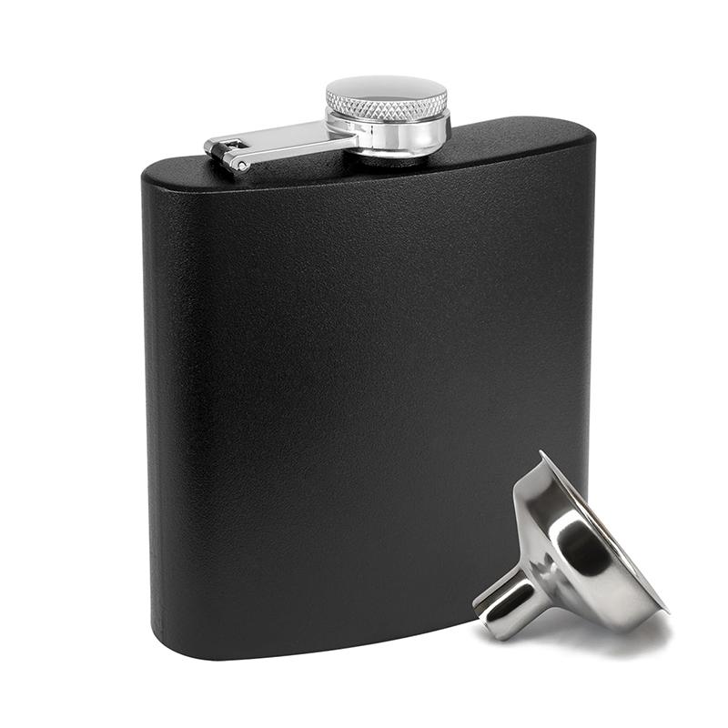 

LMETJMA 6 унций 180 мл фляжка из нержавеющей стали с воронкой, герметичная фляжка для питья виски, фляжка для ликера, кемпинг JT375 чёрный