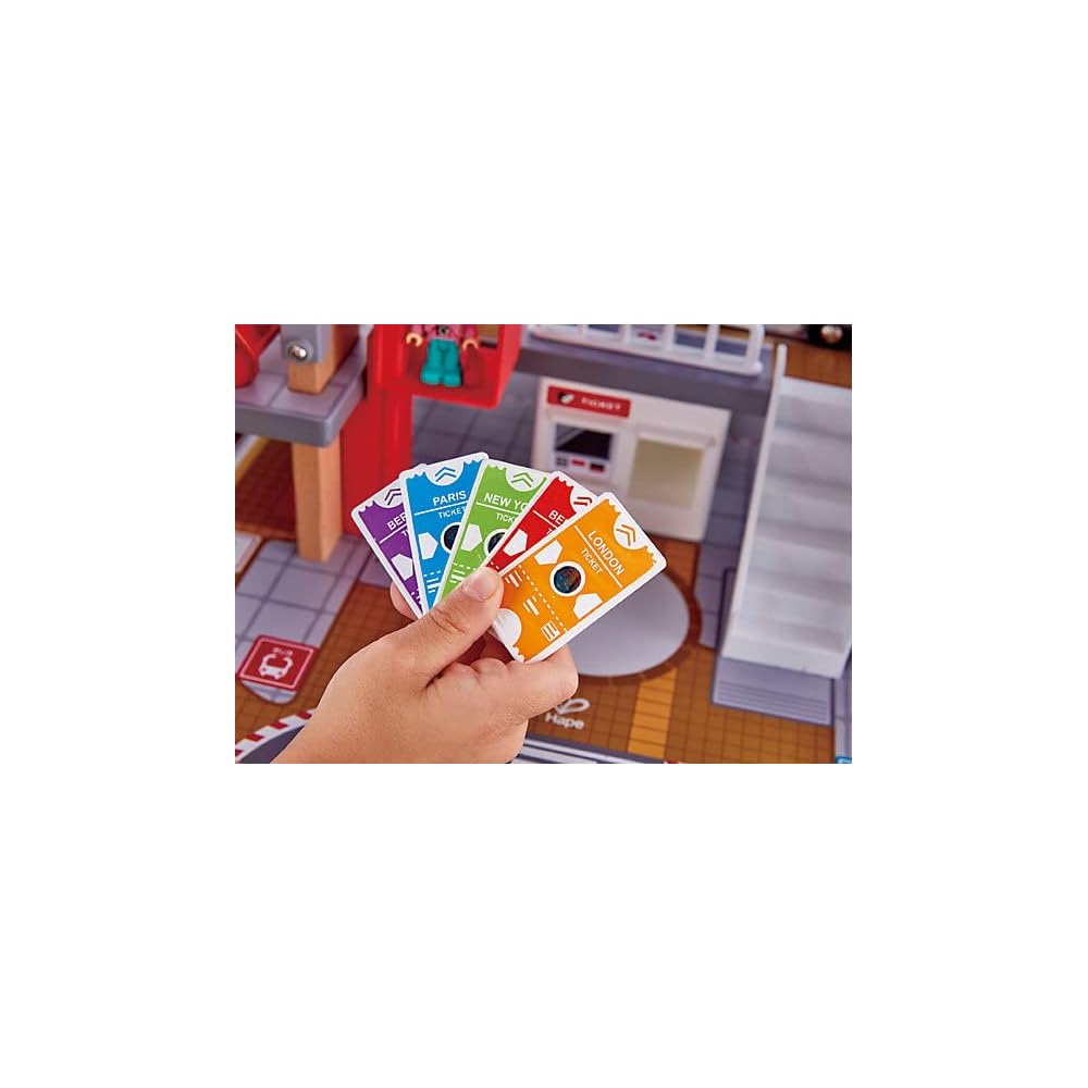 Hape Large Terminal Station Rail Set 54x135x26cm Wooden Educational Toy for Ages 3 and Up