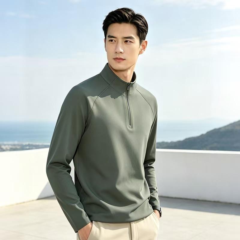 Sweater Autumn and Winter Simple Style Daily Bottom Shirt Casual Versatile Half Zipper Sports Casual Long Sleeve