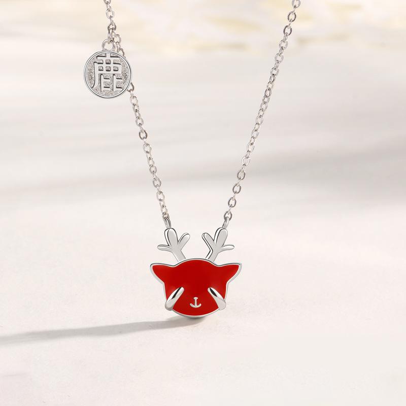 Temperature-sensitive Color Change Has Your Necklace All the Way, Zodiac Antlers Cartoon Chinese Style, Court Style Pendant Female
