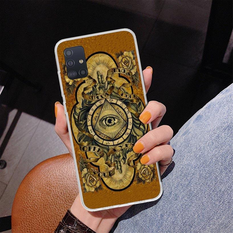 Sacred Eye of Horus Egypt Fresco Phone Case For Samsung Galaxy A52 A32 A22 A12 A51 A31 A50S A30S A20S A10S Note 20 Ultra 10 Plus