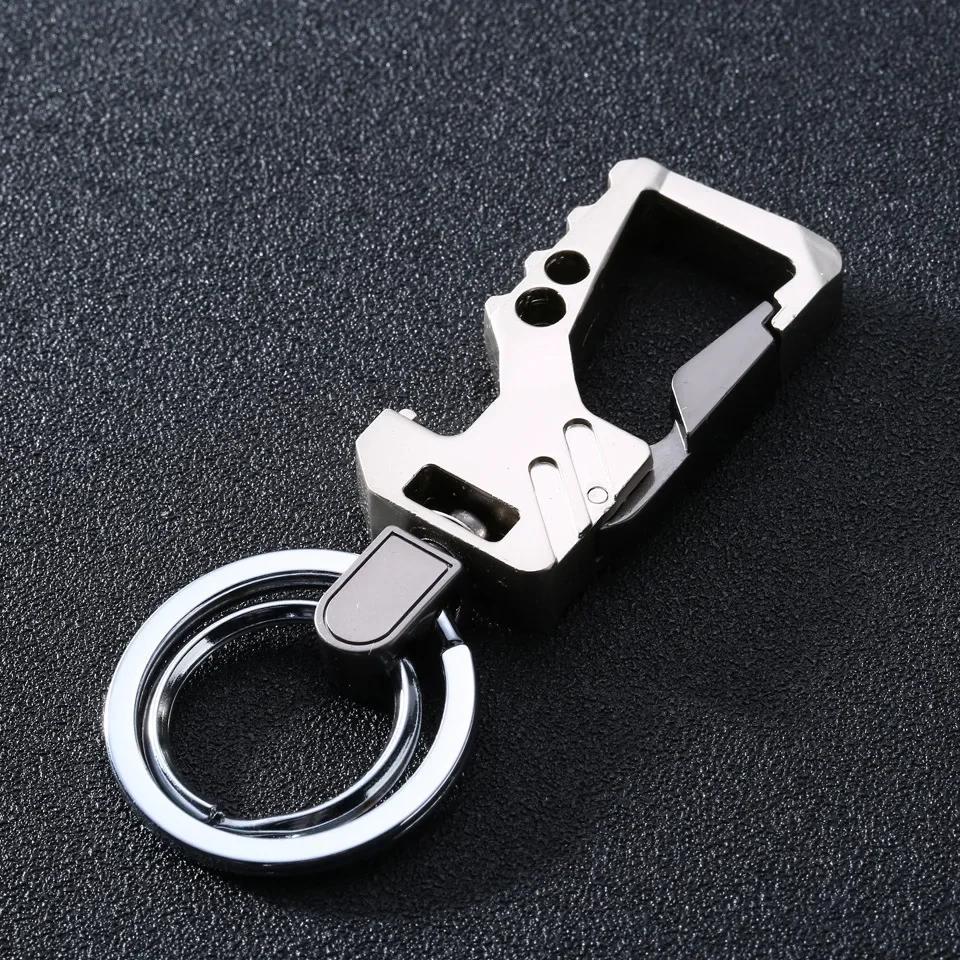Multifunctional Men's key Chain Metal Waist Belt Clip Anti-lost Buckle Key ring Accessories Car keychain Bottle Opener Pendant