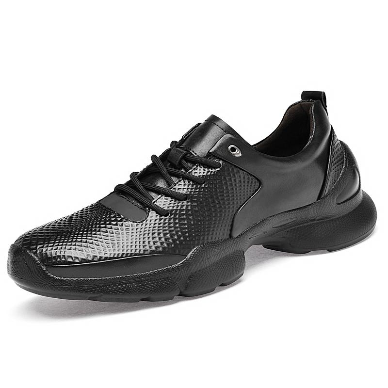 

Модная мужская обувь для бега из натуральной кожи, модные нескользящие кроссовки, уличные баскетбольные, теннисные, для ходьбы, новые мужские спортивные кроссовки 46 чёрный