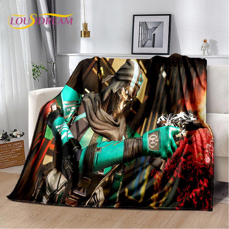 Coperta morbida in peluche, coperta in flanella, coperta da divano per soggiorno, camera da letto, letto, divano, copertura per picnic, stile cartone animato, per giocatori di Apex Legends