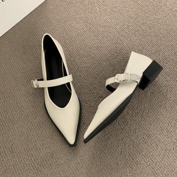 2025 New Autumn Women's Pointed Toe Mary Jane Shoes - Soft Leather, Versatile & Stylish