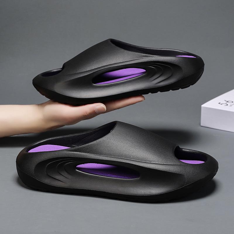 2025 Trendy Couple's Non-Slip Thick-Soled Beach Slippers: Simple, Versatile One-Strap for Indoor & Outdoor Use