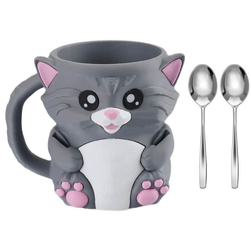 Funny Animal Ice Cream Pints Holder With Insulated Sleeve Builts In Storage Drawer and Spoons Dessert Organizers