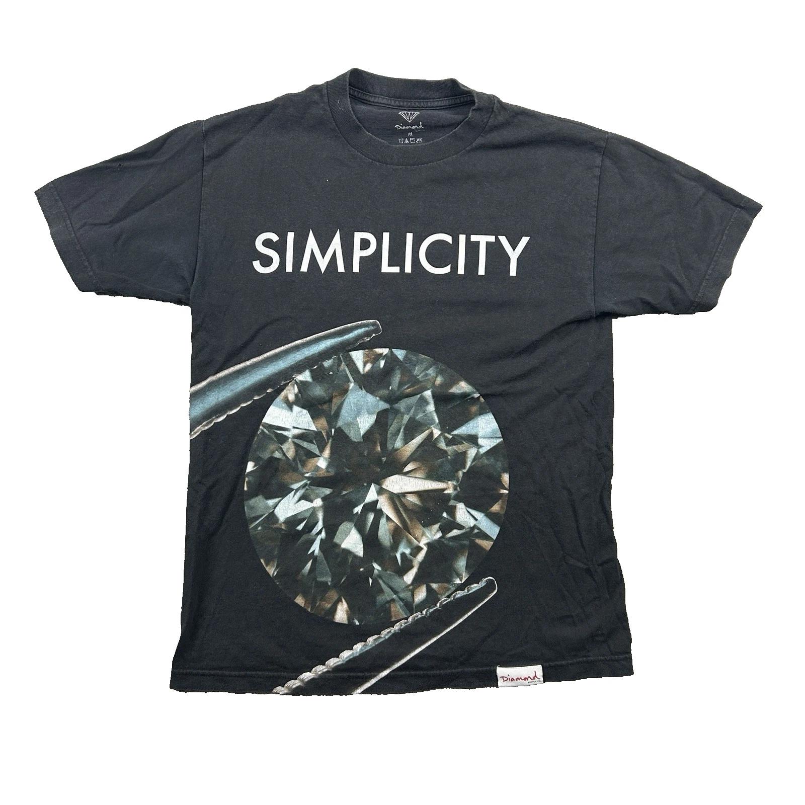 Diamond Supply Co Simplicity Diamond T-Shirt Black Cotton Mens Medium M Graphic M