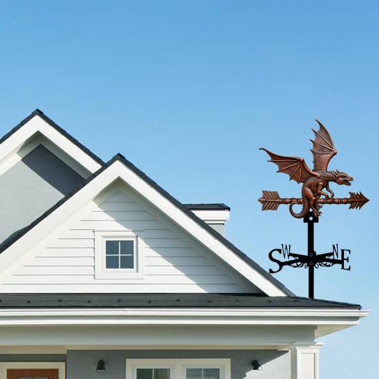 Yousheng Dinosaur Weather Vane Outdoor Metal Wind Indicator Rooftop Animal Airplane Wind Vane for Garden Shed Decoration