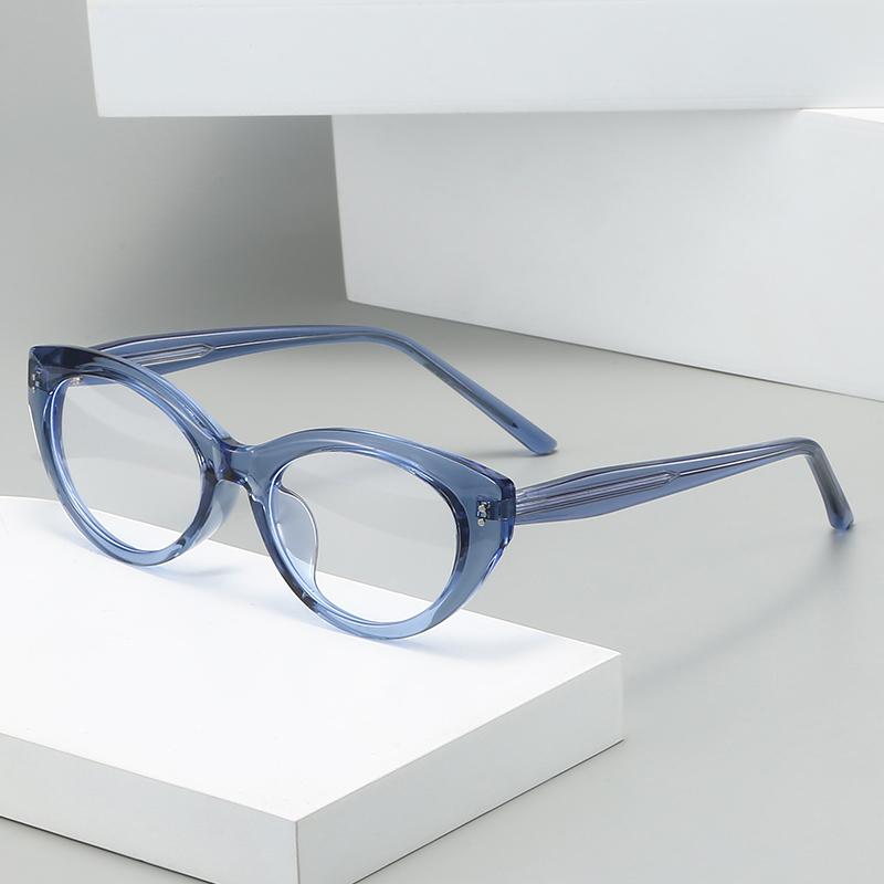 2PCS Transparent Glasses Women Cat Eye Anti Blue Light Flat Glasses Trend Decorative Eyepiece Computer Blue Filter Glasses