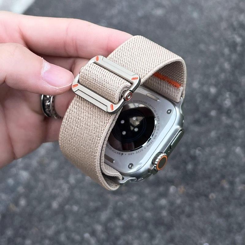 Schiebeschnalle Hill Strap für Apple Watch S10 - Nylon gewebtes, strapazierfähiges Armband für iWatch 10/9/8/7/6/5/4/3/2/1/SE/Ultra/Ultra2 49 mm 46 mm 45 mm 44 mm 42 mm