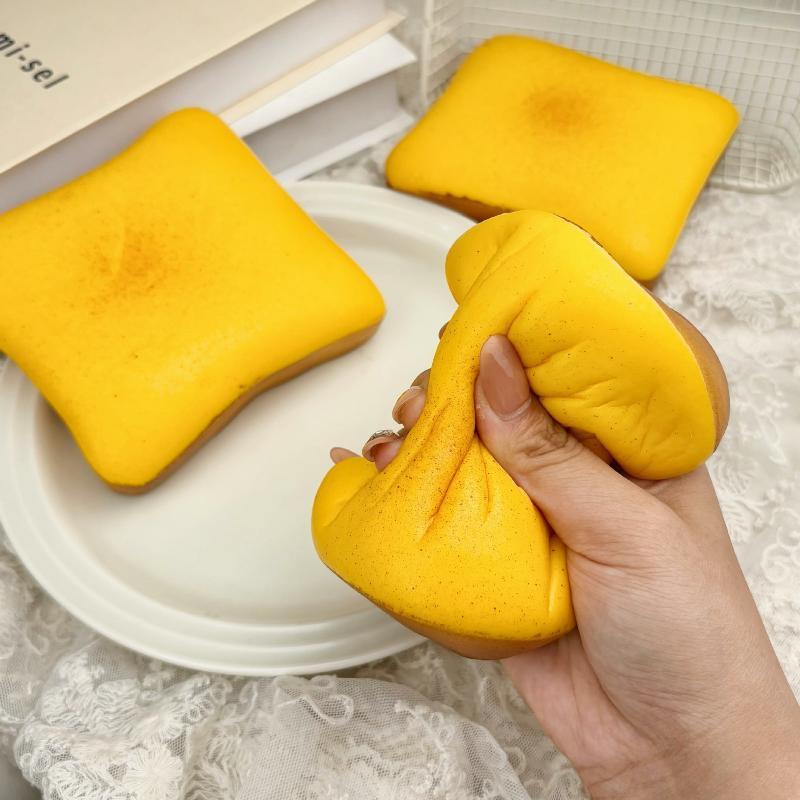 Toast Bread Slow Rising Squeeze Toy Soft Fidget Toy Perfect Easter Basket Stuffer for Kids Stress Relief