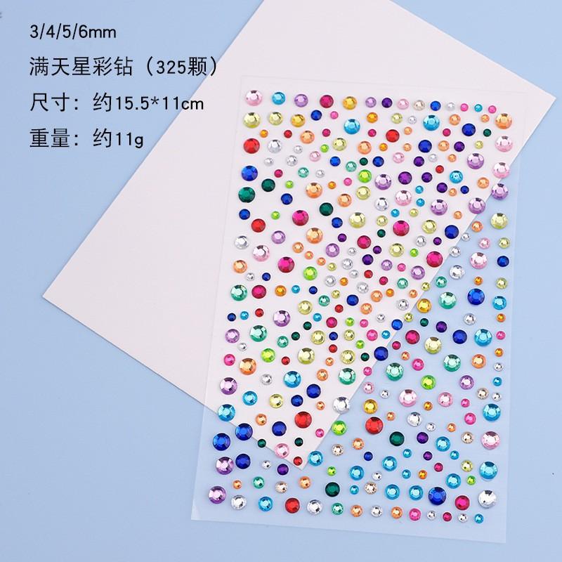Combination Face Diamond Laser Colorful Diamond Sticker Face Tear Diamond Eyebrow Sticker Star Moon Nail Art Jewelry