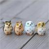 New 4Pc Home Decoration Cute Artificial Owl Figurines Miniatures Lovely Birds Fairy Garden Home Resin Crafts Decorations