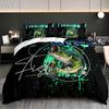 3pcs Cool Fishing Bedding Duvet Cover Set Bass Fish Bedding Quilt Set Fishing Themed Bed Quilt Set Sporty Bedroom Decor Bed
