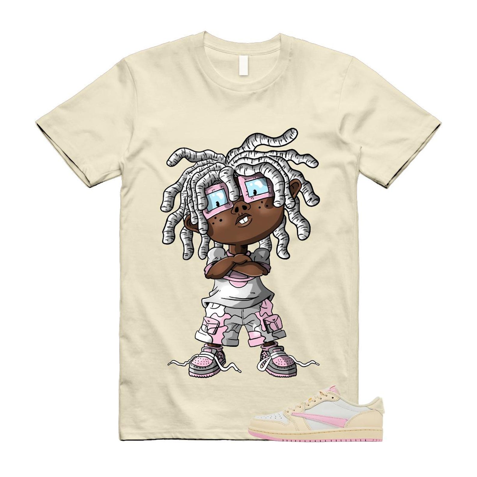 1 Shy Pink Muslin Travis Sail Retro Low OG SP T Shirt Match CHONGO S