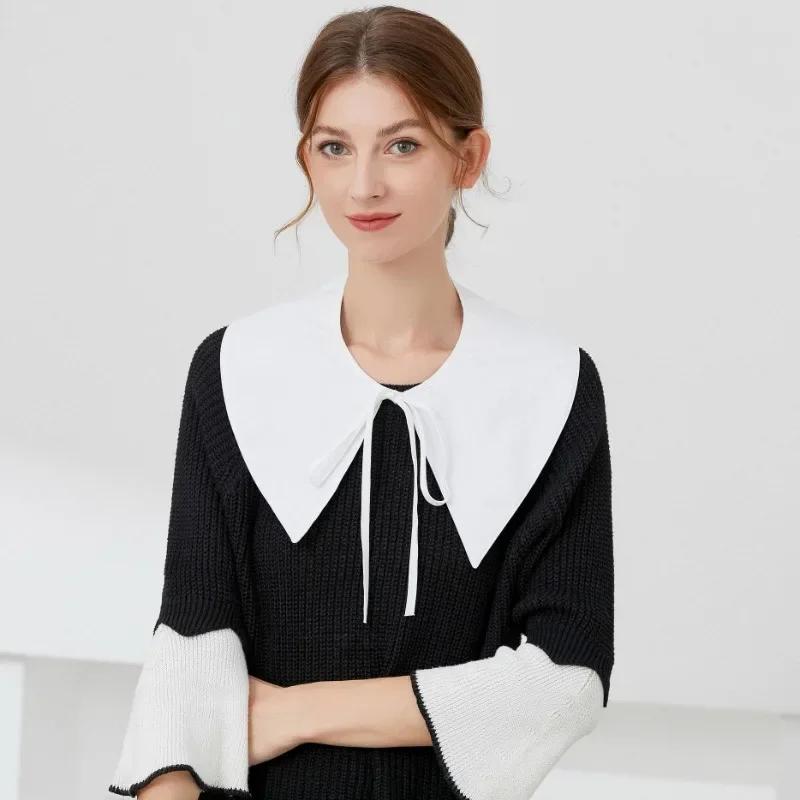 Solid Color Big Pointed Fake Collar Female Shoulder Wraps Shirt Detachable Collar Small Shawl Clothing False Collar Small Cape
