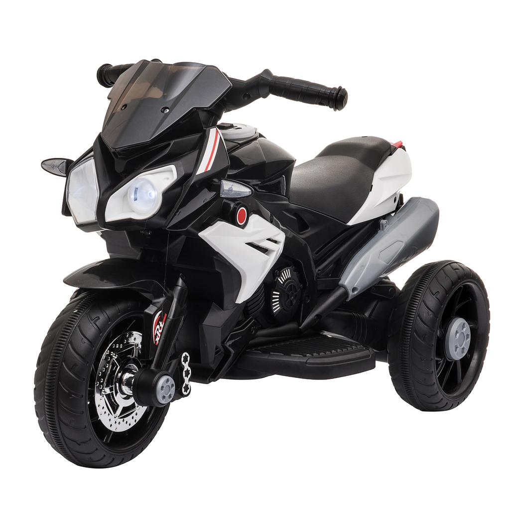 Kids Electric Motorcycle Ride-On Toy, with Three Wheels, Music, Horn, Lights