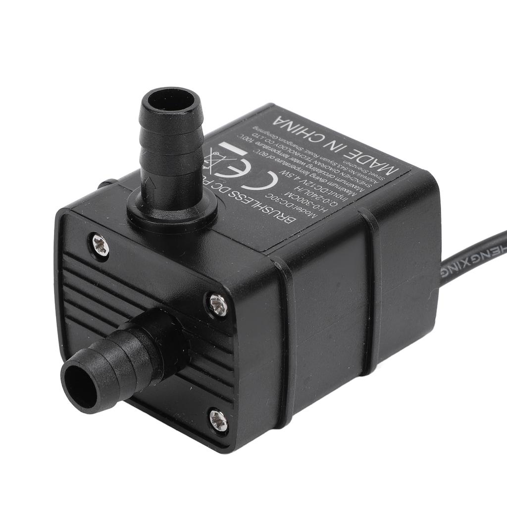 Micro Submersible Pump DC 12V 4.5W 240L/H 300cm Lift IP68 Brushless Water Fountain Pump with LED Ind
