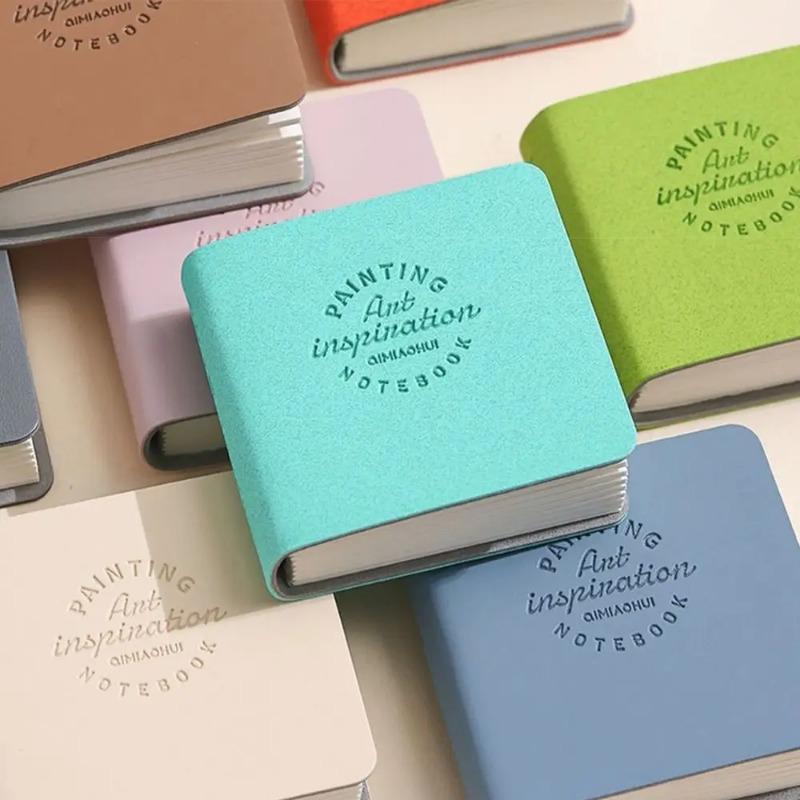 3Pcs Thick Drawing Paper Mini Drawing Book Compact PU Leather Cover Miniature Sketchbook Unlined No Bleed Extra Small Notepads