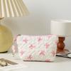 Elegant Bow Decor Cosmetic Bag Portable Makeup Storage Pouch Large Capacity Purse For Lipstick Skincare Accessories Daily Travel