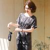 Middle-Aged Women's Floral Print Short-Sleeve Two-Piece Set
