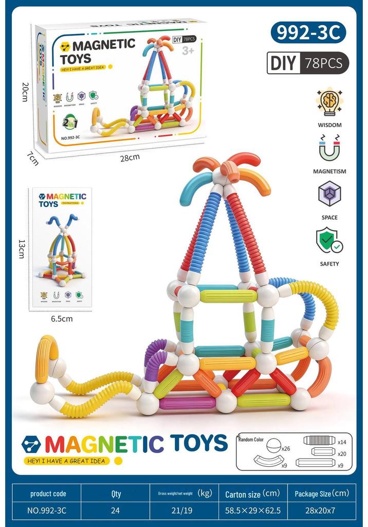 Creative Telescopic Magnetic Puzzle Stick for Early Learning and Decompression