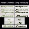 Porsche Green Car Logo for Macan, Panamera 4S, Cayenne E-Hybrid Modified Lettering