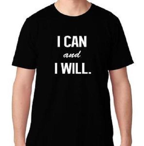I Can and I will Workout Training Fitness yoga diet healthy t shirt tee