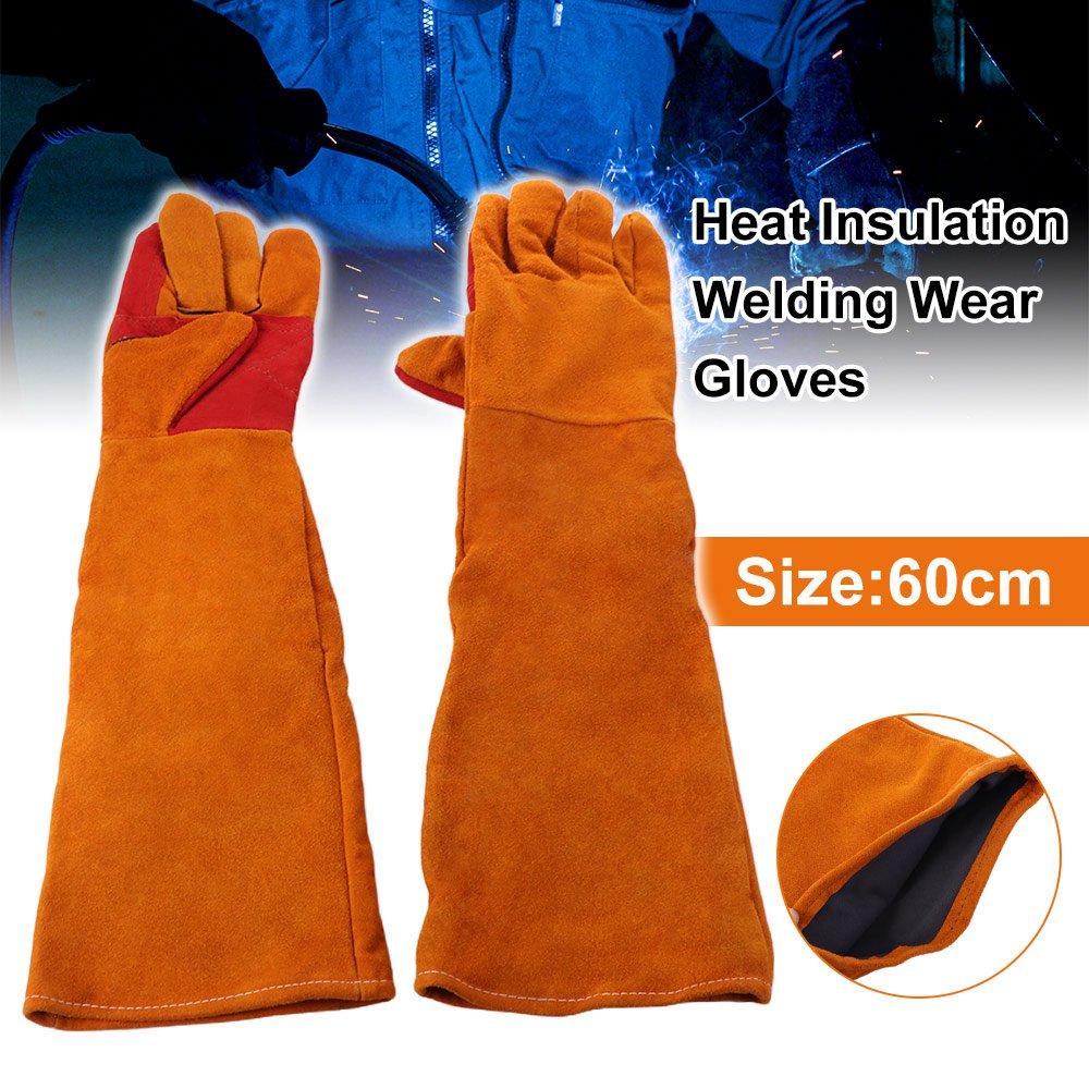 Flexible Outdoor Welding Gloves Lengthen 60cm Leather Working Gloves Outdoor Activities