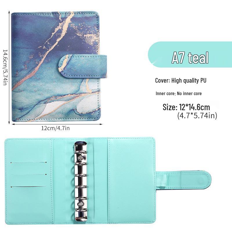 Exclusive Marble Gilded Journal and Budget Planner - A7 Ring Binder, A6 Macaron, A5 Notebook