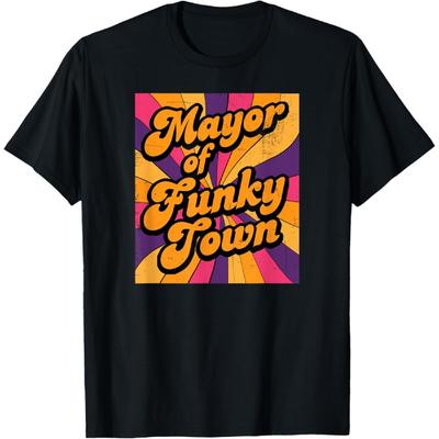 Mayor of Funky Town 70s Disco 1970s Wireless Retro Vintage T-Shirt