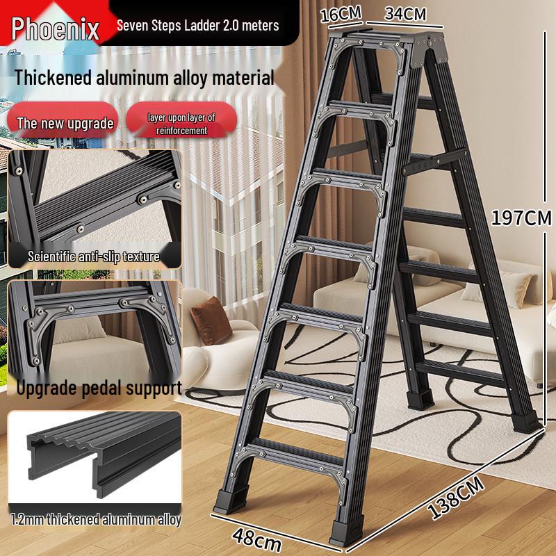 Aluminum Multifunctional Telescopic Folding Ladder: Portable, A-Frame, Household & Engineering Use