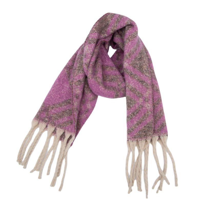 Women Winter Knitted Scarf Headscarf Ladies Casual Elegant Plaid Tassel Warm Scarve Mujer Foulard Thick Wrap Shawl Fashion New