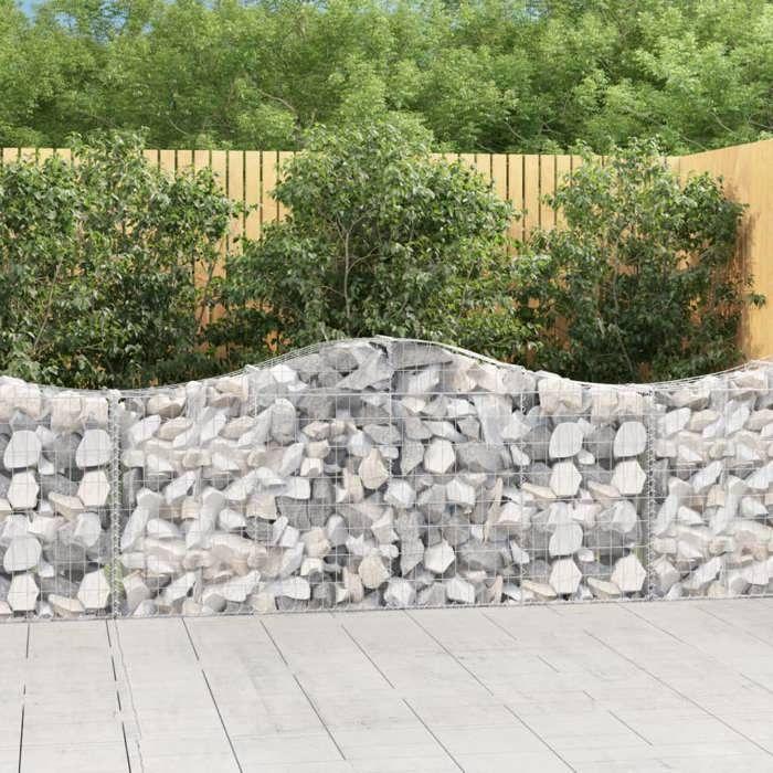 VidaXL 7x Paniers à Gabions Arqués Cages à Gabions Arquées Murs de Gabion Barrières de Jardin Terrasse Extérieur 3145414