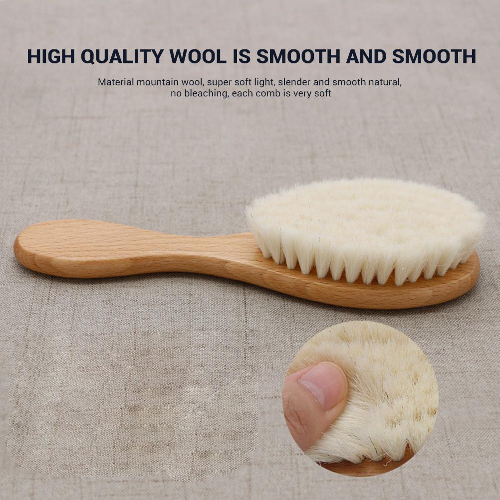 Goat Hair Brush Baby Hair Brush with Wooden Handle Super Soft Hair Brush