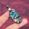 Tree Of Life Copper Blue Turquoise Pendant Copper Wire Wrapped Moonstone Jewelry