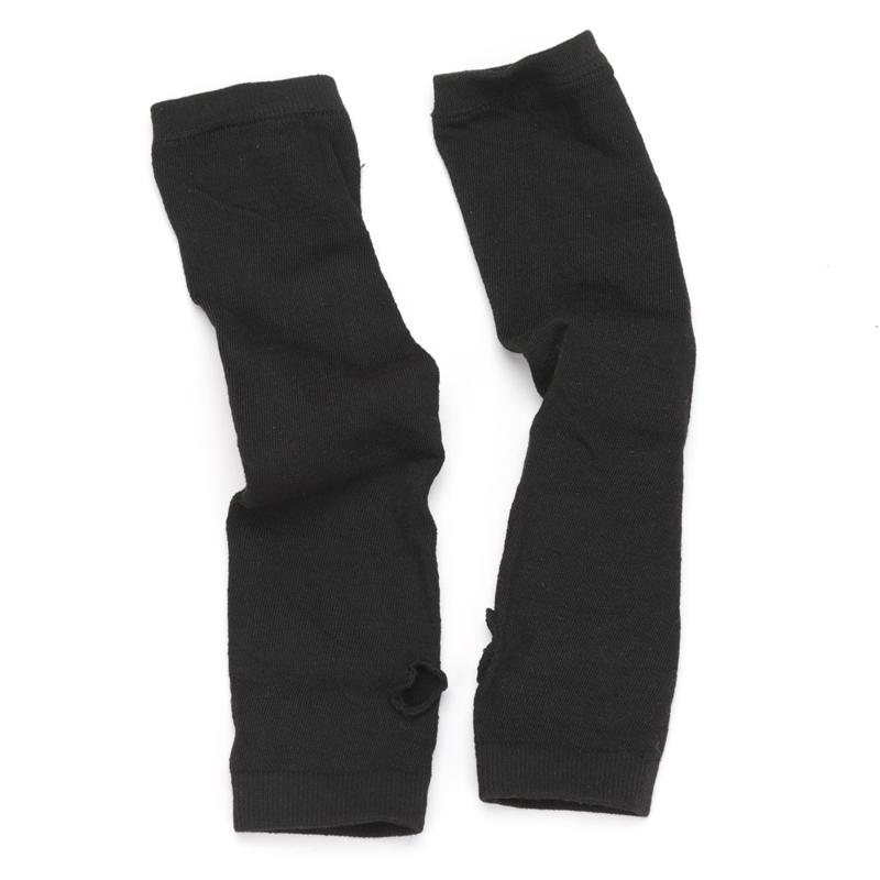 Punk Winter Warm Long Sleeves Gloves Goth Men Women Fingerless Stripe Hip-Hop Knitted Elbow Mittens Elastic Outdoor Warmer Arm