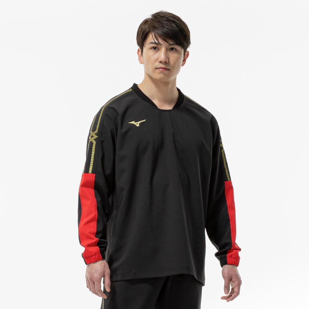 Mizuno MC Line Tough Breaker Tough PLUS Training XL Shirt, Water-Repellent, Wear, 32MEC181, Unisex, Black,