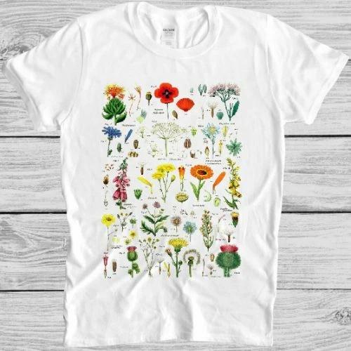Футболка Flowers Variations 3011 Британские полевые цветы Ретро Крутой Топ Футболка L