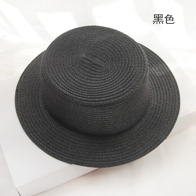 Parent-child Handmade British Hat Summer Women's Sunscreen Straw Hat Flat Top Top Hat Hat Embryo Various Styles of Hat Embryo