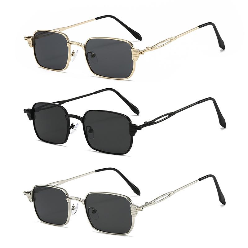 New men's driving small square metal sunglasses women's high-end trend driving European and American sunglasses